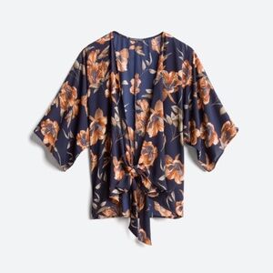 Tie front floral top